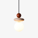 Lumi Travertine Pendant Light – Natural Stone & Opal Glass