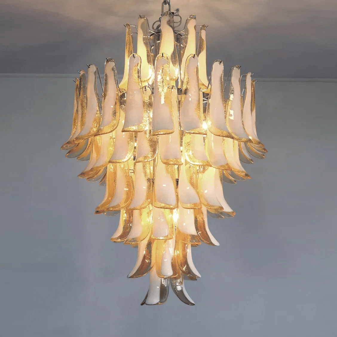Dravina Glass Petals Pendant Chandelier – Handcrafted Murano-Style Lighting