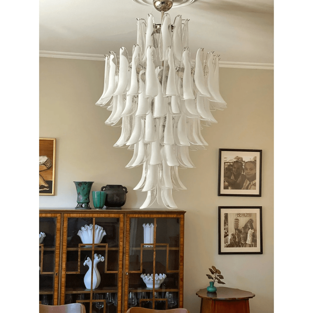 Dravina Glass Petals Pendant Chandelier – Handcrafted Murano-Style Lighting