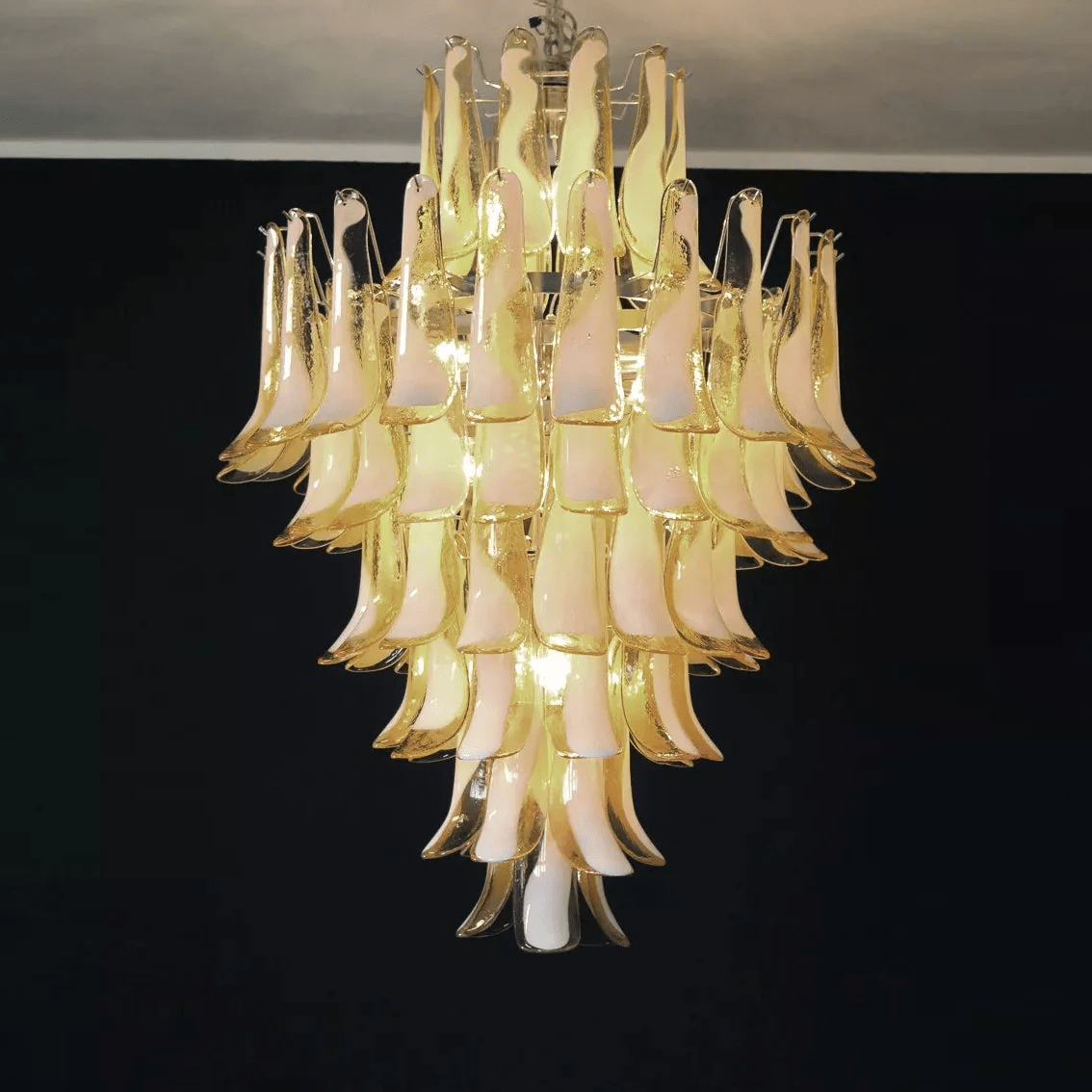 Dravina Glass Petals Pendant Chandelier – Handcrafted Murano-Style Lighting