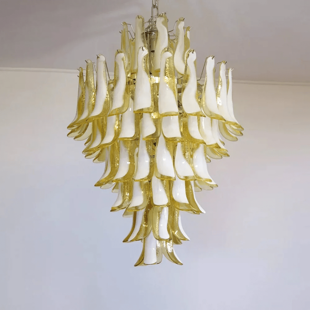 Dravina Glass Petals Pendant Chandelier – Handcrafted Murano-Style Lighting