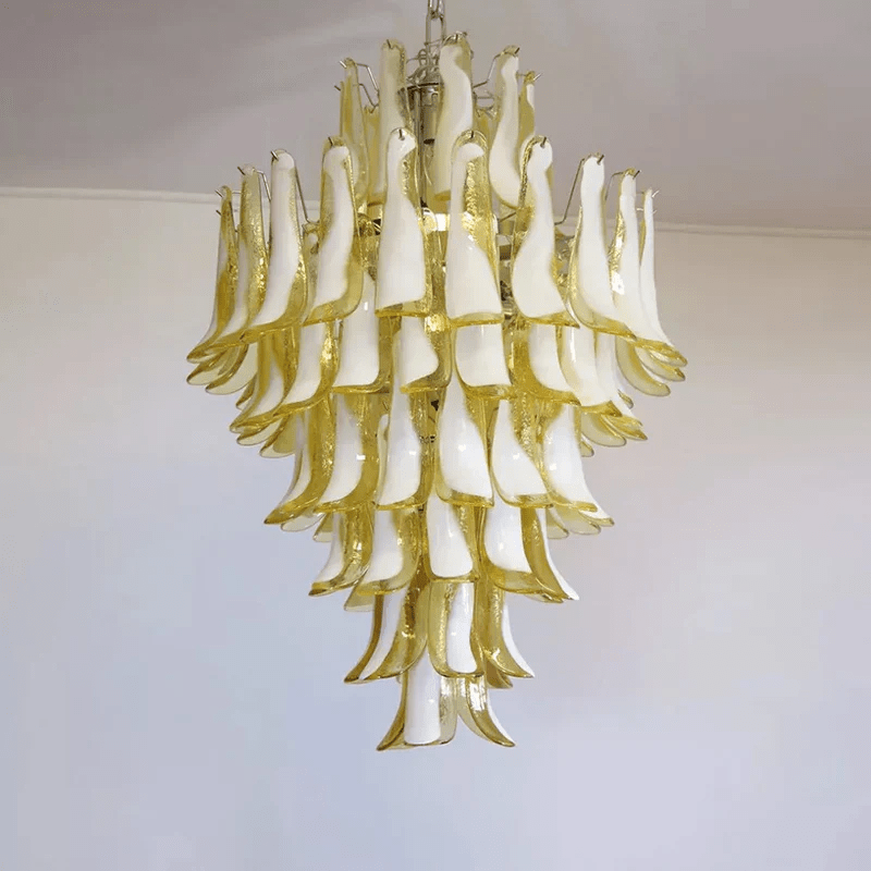Dravina Glass Petals Pendant Chandelier – Handcrafted Murano-Style Lighting