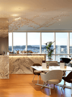 Sculptural Glass Leaf Chandelier — Twisted Modern Pendant for Grand Interiors