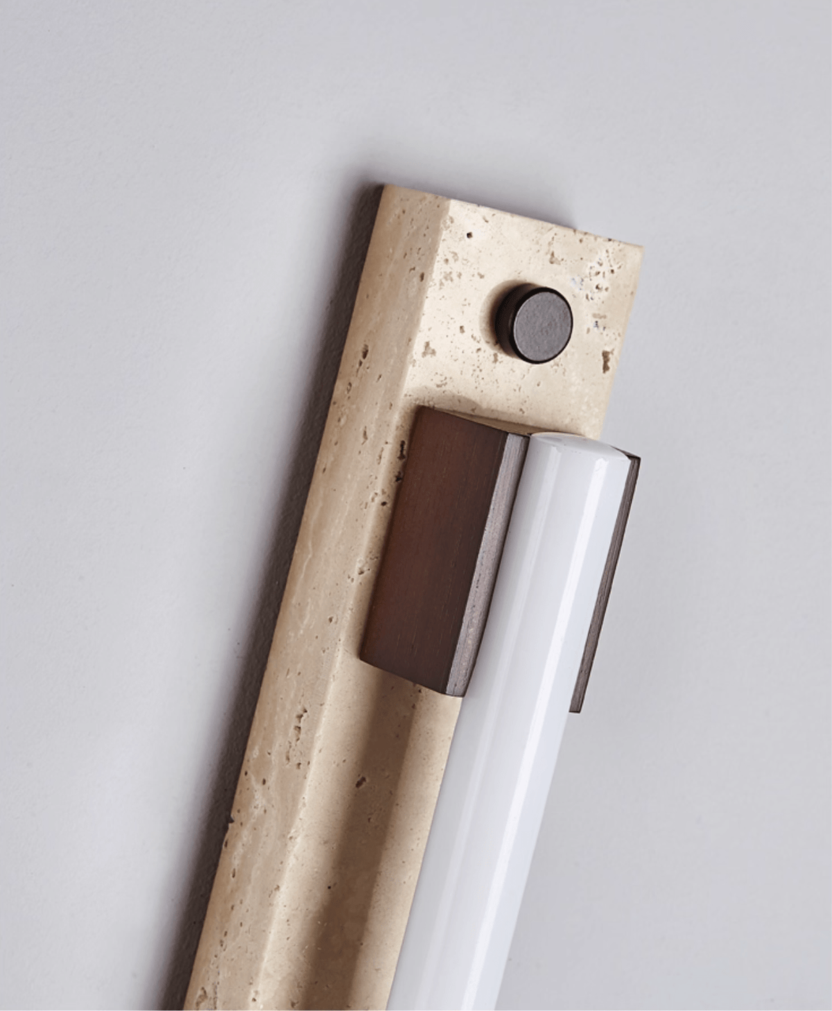 Caelum Linear LED Wall Sconce in Travertine and Bronze