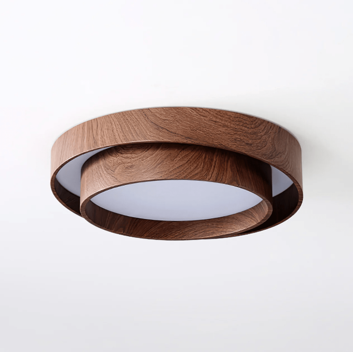 Vaako Modern Walnut Finish LED Flush Mount Ceiling Light