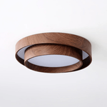 Vaako Modern Walnut Finish LED Flush Mount Ceiling Light