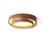 Vaako Modern Walnut Finish LED Flush Mount Ceiling Light