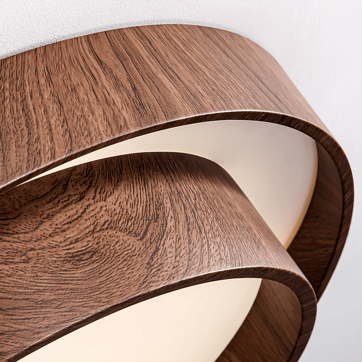 Vaako Modern Walnut Finish LED Flush Mount Ceiling Light