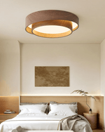 Vaako Modern Walnut Finish LED Flush Mount Ceiling Light