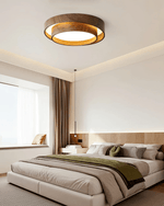 Vaako Modern Walnut Finish LED Flush Mount Ceiling Light