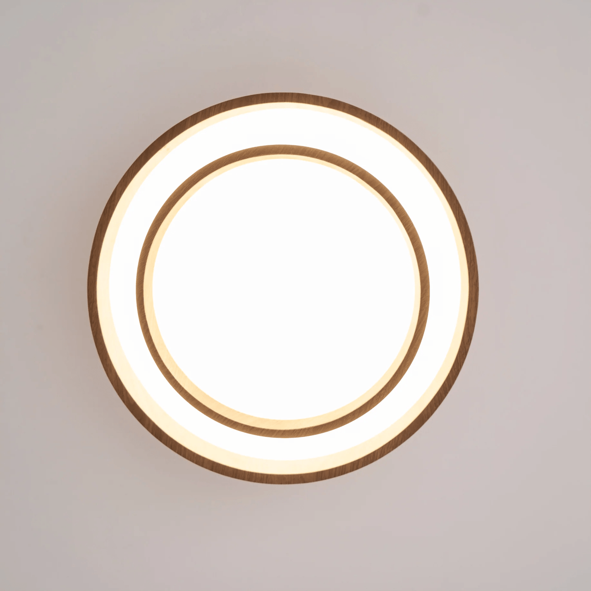 Vaako Modern Walnut Finish LED Flush Mount Ceiling Light