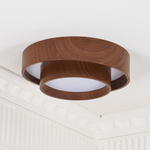 Vaako Modern Walnut Finish LED Flush Mount Ceiling Light