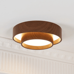 Vaako Modern Walnut Finish LED Flush Mount Ceiling Light