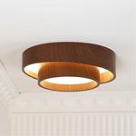 Vaako Modern Walnut Finish LED Flush Mount Ceiling Light