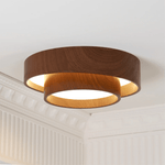 Vaako Modern Walnut Finish LED Flush Mount Ceiling Light