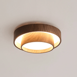 Vaako Modern Walnut Finish LED Flush Mount Ceiling Light