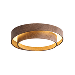 Vaako Modern Walnut Finish LED Flush Mount Ceiling Light