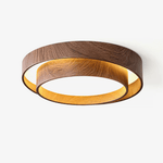 Vaako Modern Walnut Finish LED Flush Mount Ceiling Light