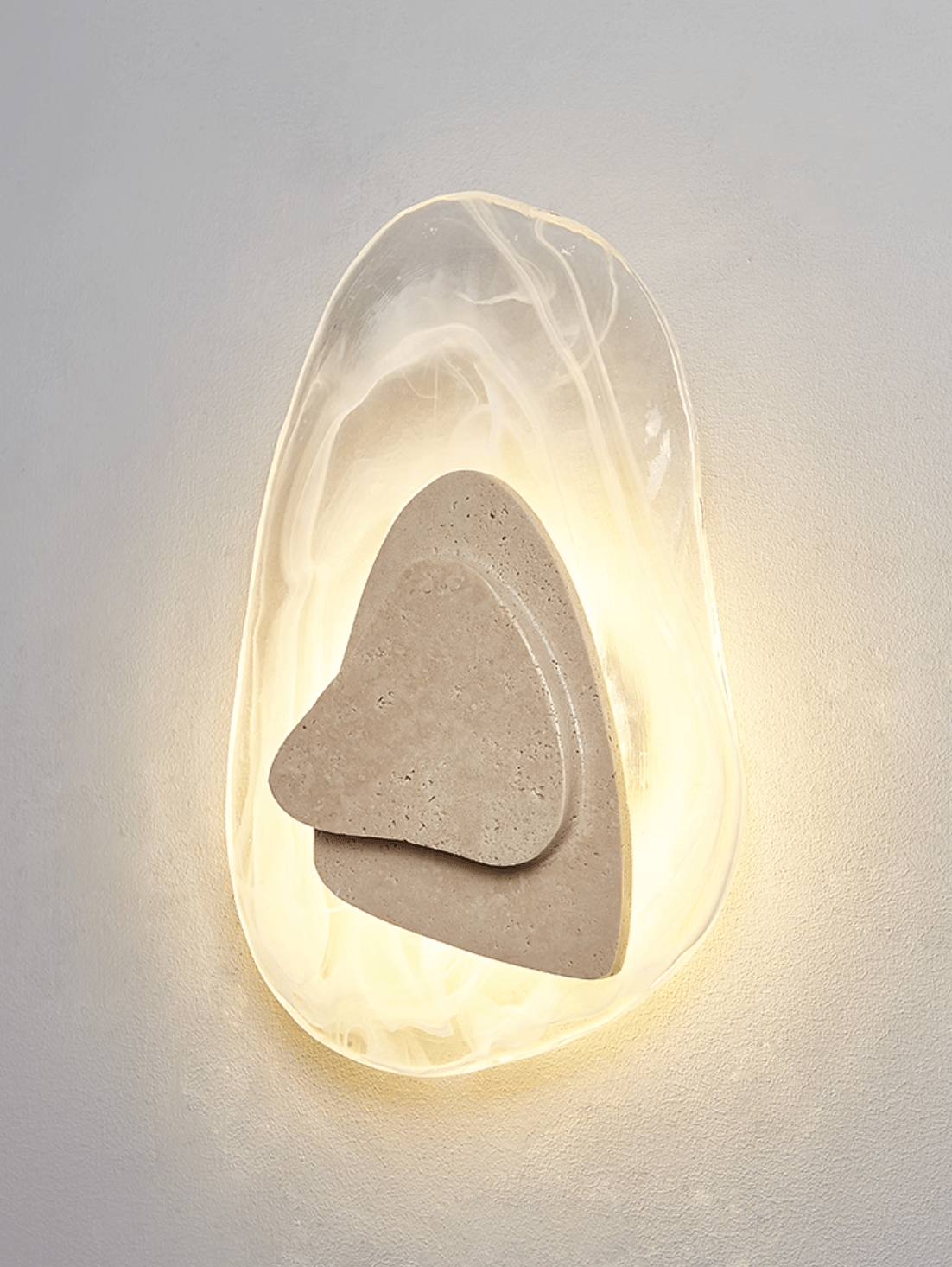 Eira Travertine Wall Sconce with Glass Shade for Modern Interiors