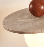 Solen Pendant Light in Travertine and Wood – Modern Designer Ceiling Lamp