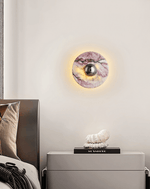 Lysandra Bulgari Purple Marble Wall Sconce with Brass Accent
