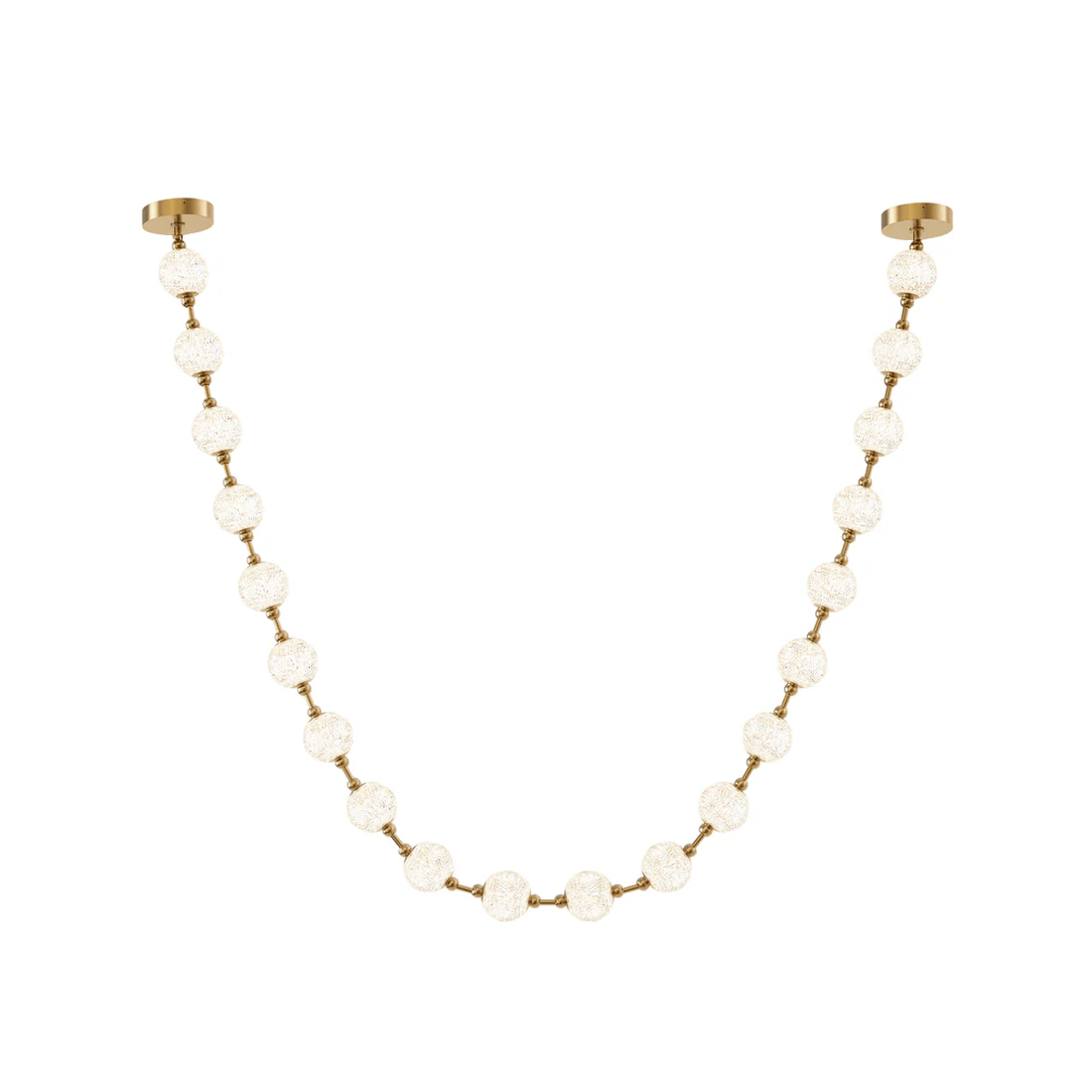 Strand Necklace Chandelier — Modern Gold & Acrylic LED Pendant Light