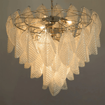Murano Glass Teardrop Chandelier in Polished Metal for Modern Interiors