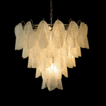 Murano Glass Teardrop Chandelier in Polished Metal for Modern Interiors