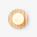 Selorar Travertine Wall Sconce — Natural Stone & Glass
