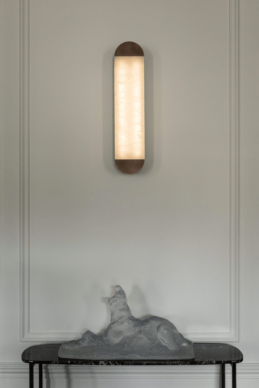 Ghost Alabaster Wall Sconce in Bronze – Handcrafted LED Wall Light