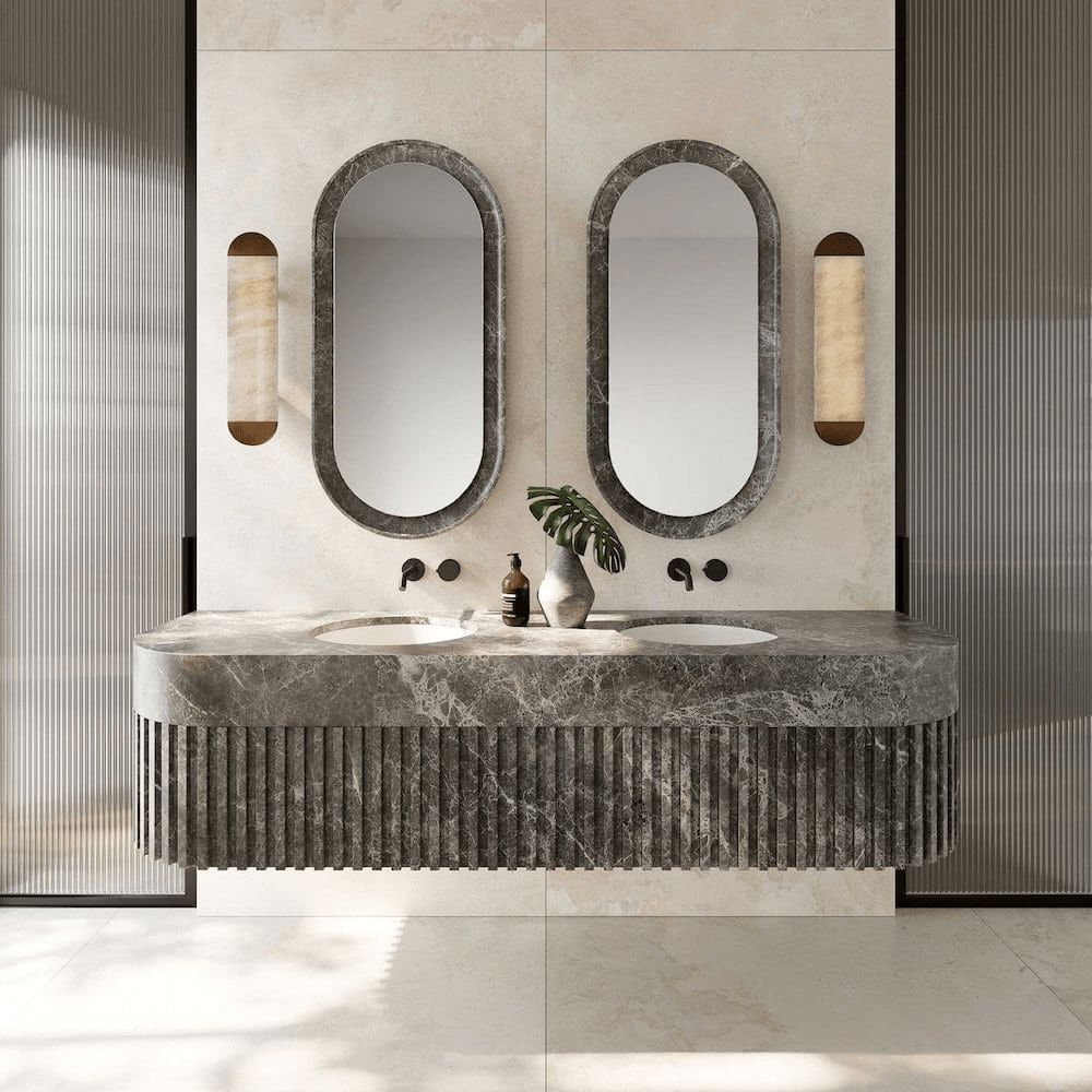Ghost Alabaster Wall Sconce in Bronze – Handcrafted LED Wall Light
