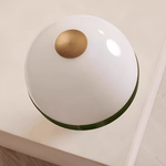 Verdura Dome Table Lamp with Marble Base and Green Glass Accent