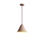 Solis Cone Travertine Pendant Light – Natural Stone Hanging Lamp