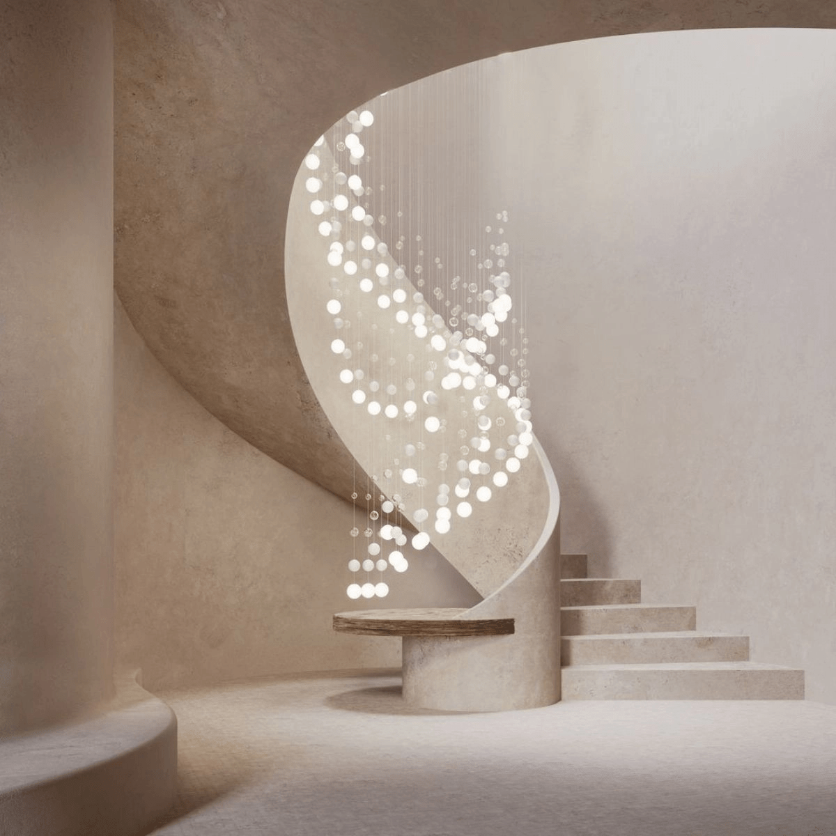 Pearl Curtain Crystal LED Chandelier – Modern Designer Hanging Light