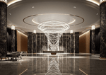 Pearl Curtain Crystal LED Chandelier – Modern Designer Hanging Light