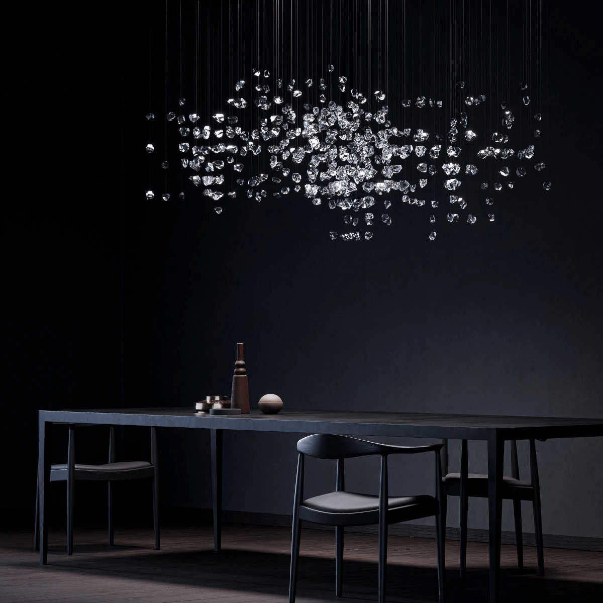 Raw Crystal Chandelier | Customizable Designer Pendant Light