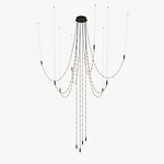 Multidot Modern LED Chandelier with Acrylic Spheres and Metal Rings