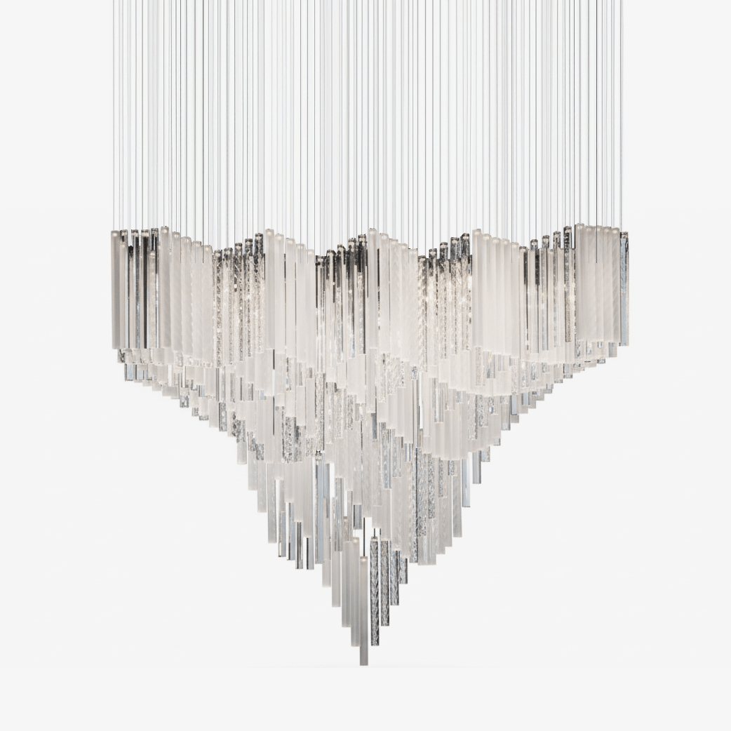Diamond Cloud Crystal LED Chandelier, Modern Geometric Pendant Light for Dining Room and Hotel