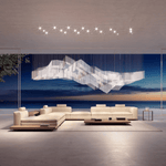 Diamond Cloud Crystal LED Chandelier, Modern Geometric Pendant Light for Dining Room and Hotel