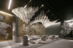 Diamond Cloud Crystal LED Chandelier, Modern Geometric Pendant Light for Dining Room and Hotel