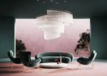 Rivella Cascade Fringe Chandelier — Crystal Glass & Gold LED Pendant Light