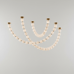 Pearl Glass Ball Chandelier – Modern Gold LED Pendant Light