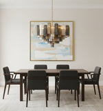 Eloria Glass Chandelier – Modern Fluted Glass Pendant Light, Gold Finish