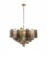Virella Glass Chandelier — Five-Tier Tronchi Glass in Brass
