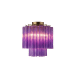 Fiora Pink Murano Glass Flush Mount Ceiling Light with Gold Accents