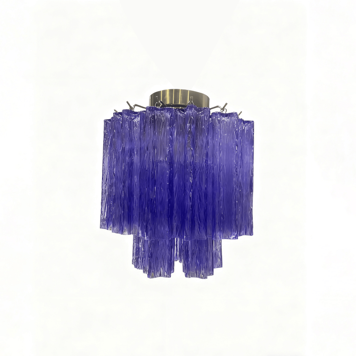 Fiora Pink Murano Glass Flush Mount Ceiling Light with Gold Accents