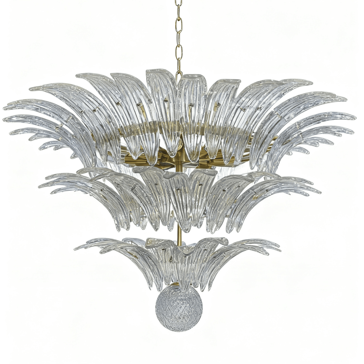 Palm Grove Glass Chandelier – Handcrafted Murano-Style Pendant Light for Dining & Living Rooms