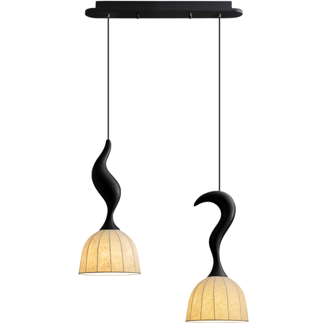 Elowen Twisted Wood Pendant Light – Sculptural Designer Ceiling Lamp