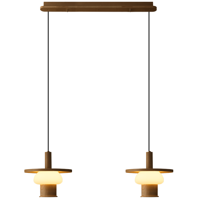 Noka Wood Pendant Light – Modern LED Chandelier for Dining Room and Kitchen Island