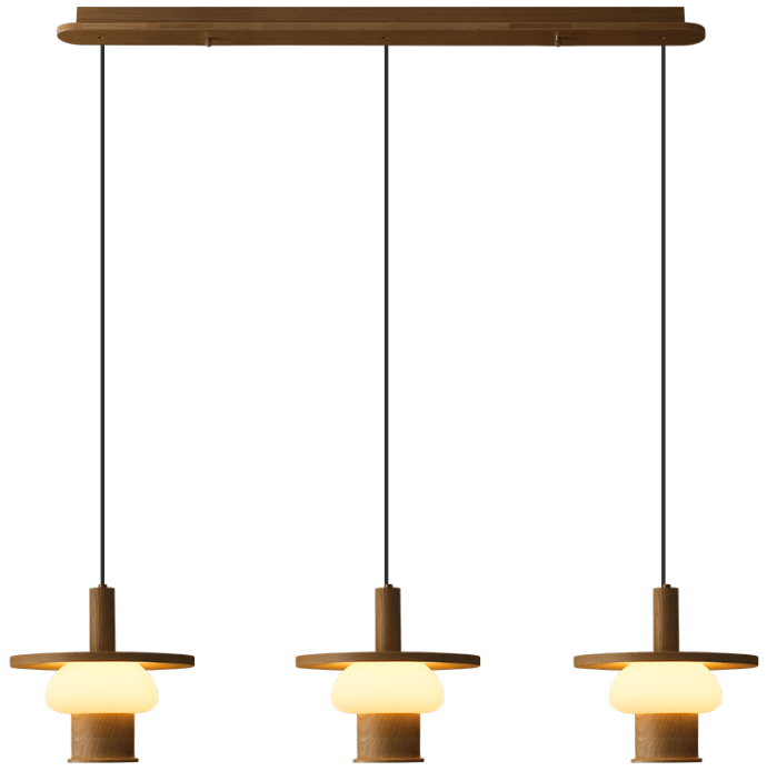 Noka Wood Pendant Light – Modern LED Chandelier for Dining Room and Kitchen Island